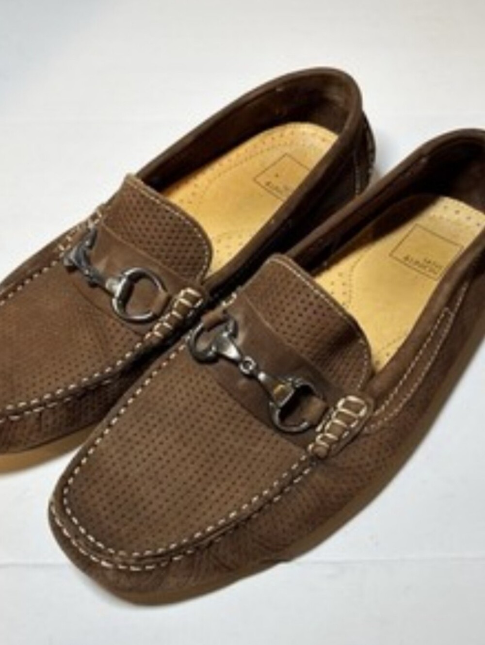 14th & Union Brown Perforated Suede Slip-On Drving Moccasin Loafers 12M